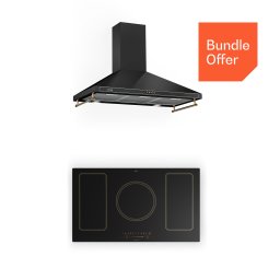 Klarstein Viktoria 90 Двоен комплект Индукция, 90 см, Индукционен плот, Абсорбатор (10040203+10036451)