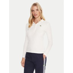 Lacoste Тениска с яка и копчета DF5281 Бежов Slim Fit