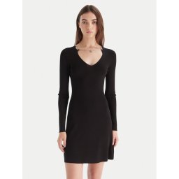 HUGO Плетена рокля Sibery 50548244 Черен Slim Fit