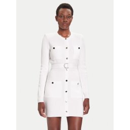 Liu Jo Плетена рокля MF5371 MS99E Бял Slim Fit