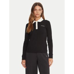 Guess Тениска с яка и копчета V5BP12 K1891 Черен Regular Fit