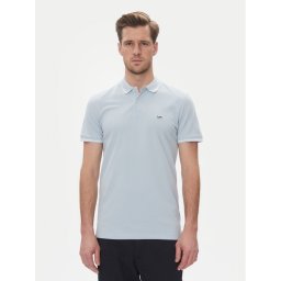 Lee Тениска с яка и копчета Pique 112363784 Светлосиньо Regular Fit