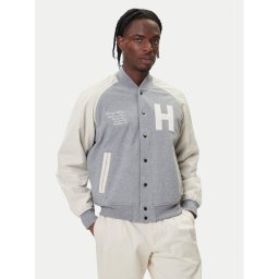Tommy Hilfiger Яке бомбър Mix Media Varsity MW0MW39684 Светлосив Regular Fit