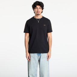 Тениска FRED PERRY Contrast Tape Ringer T-Shirt Black/ Shadedston XL