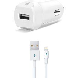 Зарядно за кола 12V SpeedCharger USB In-Car Charger, 2.1A, incl. Lightning Cable - Бяло