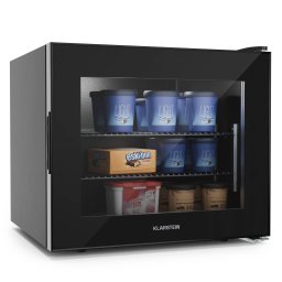 Klarstein IceAge 42, фризер, 42 литра, енергиен клас E, 2 нива, термостат, стъклена предна част (HEA17-IceAge-42-BK)