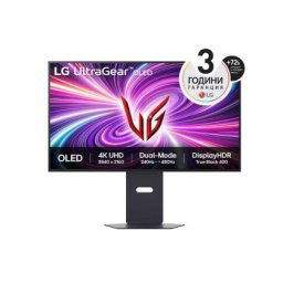 Монитор LG 32GS95UV-B, 31.5" 4K UHD OLED Dual-Mode, 0.03ms (GtG), UHD (3840x 2160), 4K 240Hz, FHD 480Hz, 1500000:1, 450 cd/m2, 1000:1, DCI-P3 98%, AMD FreeSync, NVIDIA G-Sync, DTS, Speacer 7Wx2, VRR, HDR 400, USB Down/Up-stream, HDMI, DisplayPort, Tilt, H