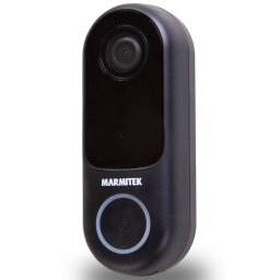 Звънец Marmitek BUZZ LO Smart 08501, безжичен, Wi-Fi 2.4 GHz, 1080p, H.264, вграден микрофон и високоговорител, сензор за движение, работи и с вече съществуващ звънец, IP54 защита, слот за SD карта до 128 GB, черен