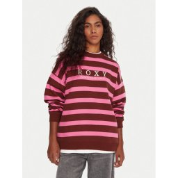 Roxy Суитшърт Strictly Stripes ERJFT05004 Розов Oversize