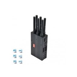 Портативен-преносим, заглушител-тапа, на мобилни телефони, GSM, 3G, 4G, WiFi, GPS, 6 антени, 220V, 12V