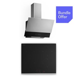 Klarstein Verosteel индукционен плот + Verosteel безрамна аспираторна качулка | 60 см (10047367+10047407)