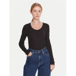 Calvin Klein Блуза LV044D235G Черен Slim Fit