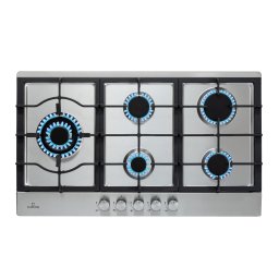 Klarstein Ignito Chef Edition, 5 зони, газов плот, 5 горелки, Sabaf горелки, стъклокерамична повърхност (DSM-Ignito5-90SS)