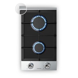 Klarstein Газов плот Verosteel, 2-зонов, с електрическо запалване, съвместим с природен газ и LPG, 4200 W, 30 см (PG3020BG-DCB)