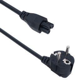 Захранващ кабел DeTech, от Schuko(м) към IEC C5(ж), 1.5m, черен, 150бр.