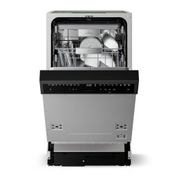 Klarstein Полувградена съдомиялна машина Velaire | Минималистична, компактна | Клас на енергийна ефективност B | 45 см (DSM-KL-VL-DW-45cm-SI)