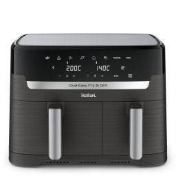 Фритюрник с горещ въздух Tefal Dual Easy Fry & Grill EY905B10, 2700 W, капацитет 8.3 л, 8 автоматични програми, Сваляеми незалепващи съдове, ExtraCrisp технология, LCD дисплей, Регулируема температура 40-200°C, Сив