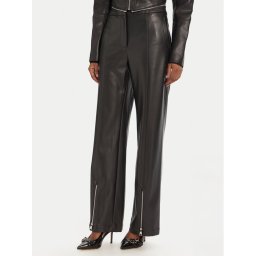 KARL LAGERFELD Панталони от имитация на кожа A3W10091 Черен Straight Fit