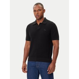 Lacoste Тениска с яка и копчета AH5186 Черен Regular Fit