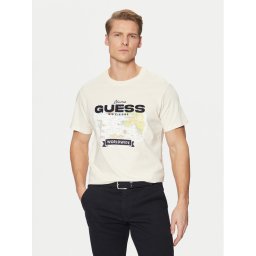 Guess Тишърт M5RI10 I3Z14 Екрю Regular Fit