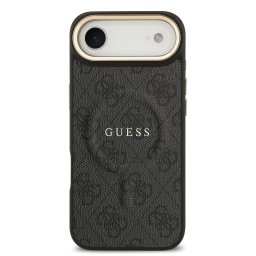 Гръб Guess PU Leather 4G Gold Frame MagSafe Case за iPhone 17 Air - Черен