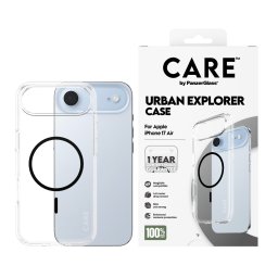 Гръб Care by PanzerGlass за iPhone 17 Air, Flagship Case Transparent Urban Explorer w. Black MagSafe