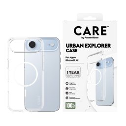 Гръб Care by PanzerGlass за iPhone 17 Air, Flagship Case Transparent Urban Explorer w. White MagSafe