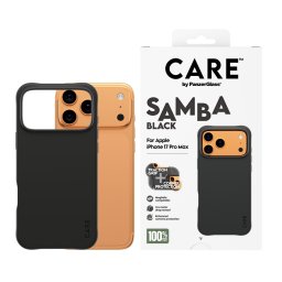 Гръб Care by PanzerGlass за iPhone 17 Pro Max, Fashionable Case Samba Black w. MagSafe
