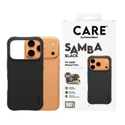 Гръб Care by PanzerGlass за iPhone 17 Pro, Fashionable Case Samba Black w. MagSafe
