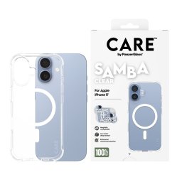 Гръб Care by PanzerGlass за iPhone 17, Fashionable Case Samba Transparent w. White MagSafe