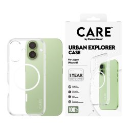 Гръб Care by PanzerGlass за iPhone 17, MagSafe, Flagship Case Transparent Urban Explorer w. White