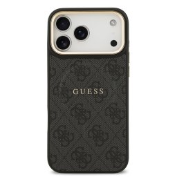 Гръб Guess PU Leather 4G Gold Frame MagSafe Case за iPhone 17 Pro Max - Черен