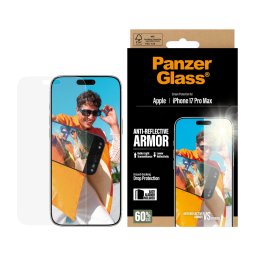 Стъклен протектор PanzerGlass за iPhone 17 Pro Max, Anti-Reflective Armor , w. EasyAligner
