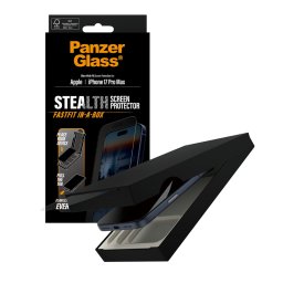Стъклен протектор PanzerGlass за iPhone 17 Pro Max / 18 Pro Max, Stealth, UWF, инсталационен бокс, w. Black Frame