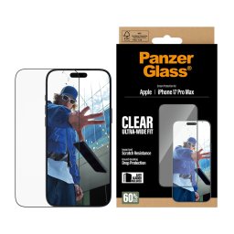 Стъклен протектор PanzerGlass за iPhone 17 Pro Max / 18 Pro Max, Ultra-Wide Fit, Прозрачен