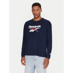 Reebok Тениска с дълъг ръкав RK25155CCM Тъмносин Regular Fit