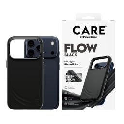 Гръб Care by PanzerGlass за iPhone 17 Pro, Feature FLOW Case Black w. MagSafe