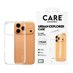 Гръб Care by PanzerGlass за iPhone 17 Pro, Flagship Case Transparent Urban Explorer w. Clear Frame