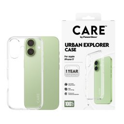 Гръб Care by PanzerGlass за iPhone 17, Flagship Case Transparent Urban Explorer w. Clear Frame