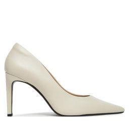 Обувки на ток Calvin Klein Pump 90 Pointy Hw Bar Lth HW0HW02527 Бежов