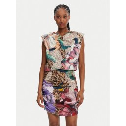 Just Cavalli Коктейлна рокля 78PAOE01 Цветен Slim Fit
