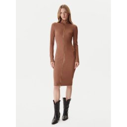 Just Cavalli Ежедневна рокля 79PAO905 J0251 Кафяв Slim Fit