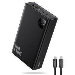 Външна батерия /power bank/ Baseus Adaman Power Bank, 24 000mAh, черна, 140W, PD 3.1, 1x USB-A(ж), 2x USB-C(ж)
