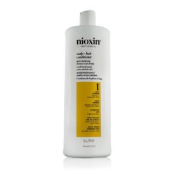 Nioxin System 1 Scalp + Hair Conditioner 1000 ml балсам за естествена, небоядисана и нетретирана с химикали коса с леко изтъняване за жени