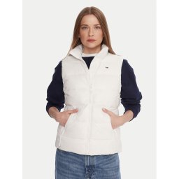 Tommy Jeans Жилетка за костюм DW0DW21622 Бял Slim Fit