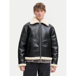 Jack & Jones Яке от имитация на кожа Liverpool 12282948 Черен Regular Fit