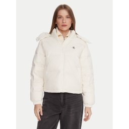 Calvin Klein Jeans Пухено яке Essential LV047D501G Екрю Relaxed Fit