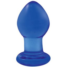 Стъклено дилдо Butt Plug "SPIRES BLUE" 7 см.
