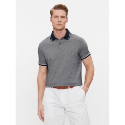 Tommy Hilfiger Тениска с яка и копчета Monotype Oxford Collar Reg Polo MW0MW34778 Сив Regular Fit