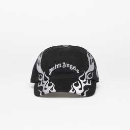 Шапка Palm Angels Curved Logo Flames Cap Black/ Light Grey Universal